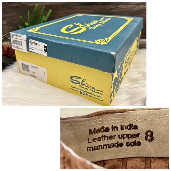 NIB Sbicca Parkman Woven Leather Cone Heel Shooties Ankle Booties Boots Tan 8 - Picture 12 of 13